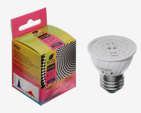 Фитолампа Luazon светодиодная 3,5Вт Е27 биколорная Арт-5350180