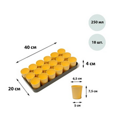 Набор для рассады Greengo стаканы 250мл*18шт + поддон 41×20см Арт-3341023 Набор для рассады Greengo стаканы 250мл*18шт + поддон 41×20см Арт-3341023