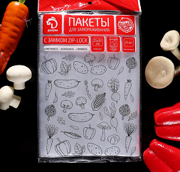 Пакеты для заморозки 25*30см Доляна с ZIP-LOCK замком 25шт Пакеты для заморозки 25*30см Доляна с ZIP-LOCK замком 25шт