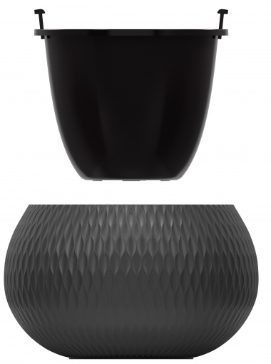 Горшок Жемчужина 7лит Графитовый М-8917 (с дренажной системой) Горшок Жемчужина 7лит Графитовый М-8917 (с дренажной системой)