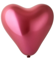 Шар латексный 11/27см Сердце хром Пинк 1уп/25шт Арт 137743