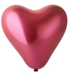 Шар латексный 11/27см Сердце хром Пинк 1уп/25шт Арт 137743