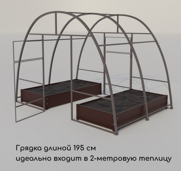 Клумба Оцинкованная 195*100*15см Коричневая Greengo Арт-1822881 Грядка