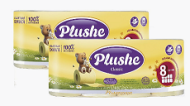 Туалетная бумага PLUSHE Ромашка 8 рул*18м