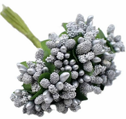 Набор Тычинки для искусственных цветов Серебро 12шт