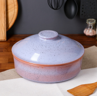 Горшок духовой Сковорода с крышкой Синий 2,5лит (красная глина) Арт-7373537