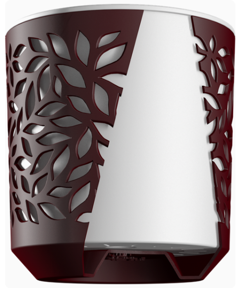 Горшок Leaves 2,5лит Бордо/Белый (с дренажной системой)