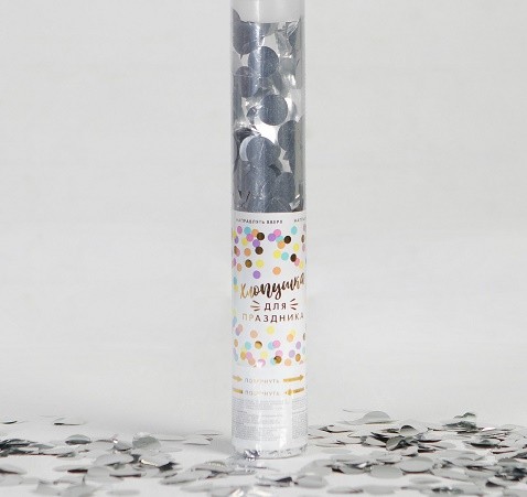 Пневмохлопушка 30см Яркий взрыв Эмоций Серебро Арт-3678415