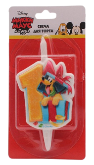 Свеча Цифра 1 Микки Маус 1308