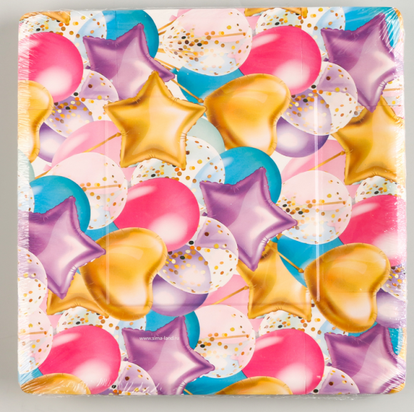 Тарелка бумажная С днем рождения квадратная (1уп/6шт) D-21см Арт-5267283 Тарелка бумажная С днем рождения квадратная (1уп/6шт) D-21см Арт-5267283