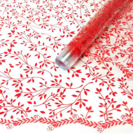 Пленка прозрачная с рисунком Веточки Красная 70см/200гр