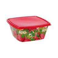 Ёмкость пластиковая для СВЧ ягодный квадр 0,8л (БАШ) Арт-М-4847