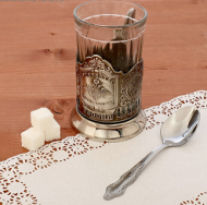 Подстаканник Отечество Долг D-61мм Никелированный с чернением Арт-1343099