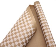 Бумага крафт Ромбы белый на коричневом 70см*8,5м