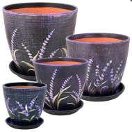 Кашпо Бутон №-РС-182 Джинс Лаванда №-4 D-21см Кашпо Бутон №-РС-182 Джинс Лаванда №-4 D-21см