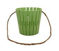 Корзина Натуральн Дерево 100/150/300мм с Веревочн ручкой Салатовая