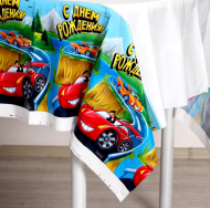 Скатерть одноразовая С Днём рождения Машинка 137*180см Арт-3544749