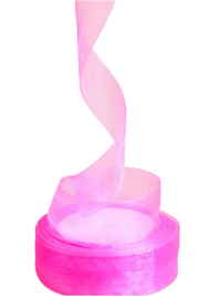 Лента Органза 24мм*25ярд Ярко-Розовая