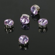 Стразы в цапах 8*8мм Сиреневые в Серебре (1уп/5шт) 2328352