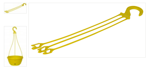 Крючок пластик L-48см кручёный Цветные микс для подвесного горшка