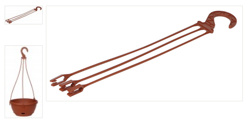 Крючок пластик L-48см кручёный Цветные микс для подвесного горшка