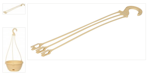 Крючок пластик L-48см кручёный Цветные микс для подвесного горшка