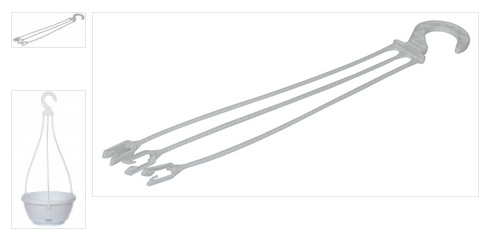 Крючок пластик L-48см кручёный Цветные микс для подвесного горшка