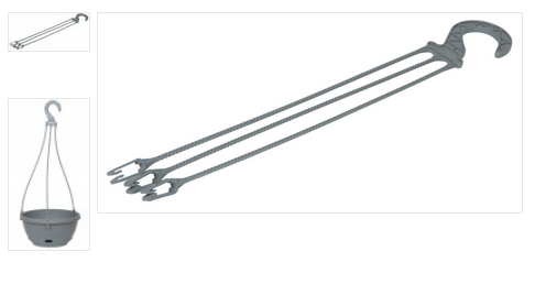 Крючок пластик L-48см кручёный Цветные микс для подвесного горшка