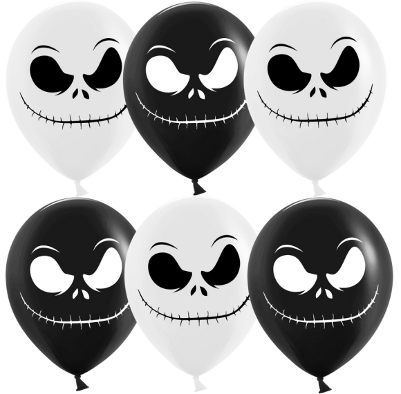 Шар латексный 12/30см пастель Джек Скеллингтон 1уп/25шт Арт 612974