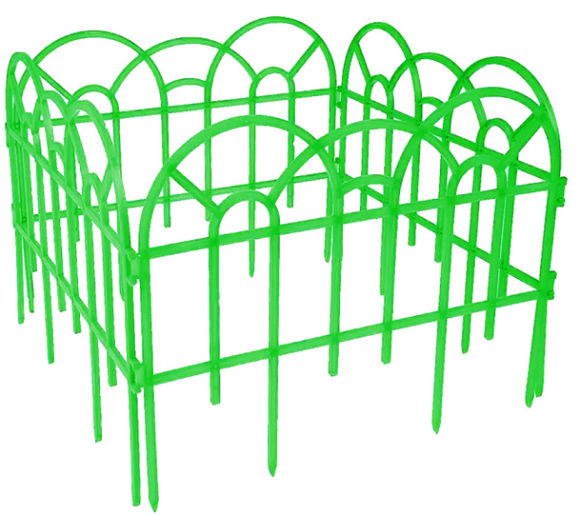 Заборчик пластиковый Аркада ажурный Зелёный 44*37см (7секций)