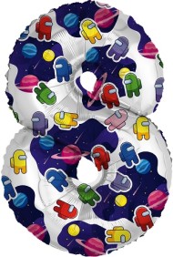 Шар ЦИФРА фольгированный № 8 32"81см Космонавтики