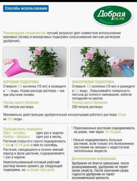 Удобрение Добрая сила Роз и Пионов 250мл (1уп/24шт) min 5шт