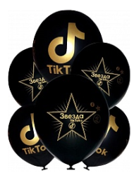 Шар латексный 12/30см Звезда Тик Тока 1уп/25шт Арт 12121