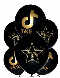 Шар латексный 12/30см Звезда Тик Тока 1уп/25шт Арт 12121