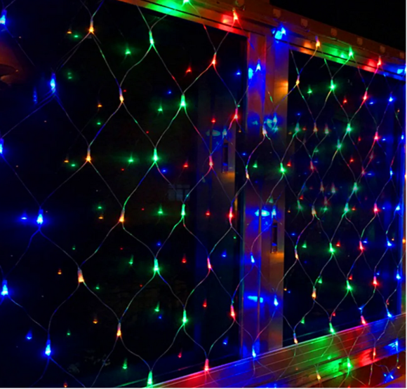 Электрогирлянда Штора Сетка 300*300см Цветная Электрогирлянда Штора Сетка 300*300см Цветная