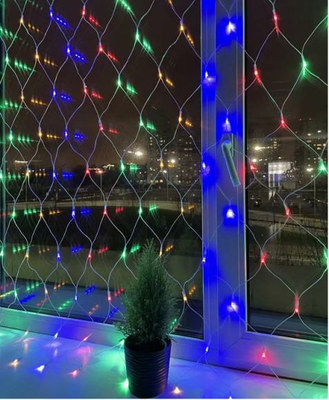Электрогирлянда Штора Сетка 300*300см Цветная