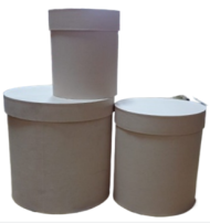 Набор коробок Круглых Однотон 3шт Коф с Молоком (H25см W26см)(H23см W20см)(H18см W16см)