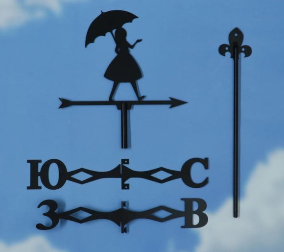 Флюгер Девушка с зонтом средний 30*40см 3723429