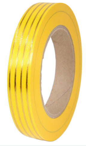Лента Золот полоса Многополос 2см*50ярд Жёлтая