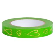 Лента Сердца Золото 2см*50ярд Салатовые РОССИЯ