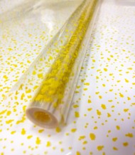 Пленка прозрачная с рисунком Снег Желтая 70см/200гр