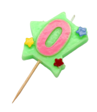 Свеча Цифра 0 Звездочки (цвета микс) 635686