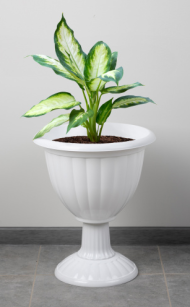 Горшок вазон на высокой ножке Жасмин 18лит Белый М-1392 (D-35см)