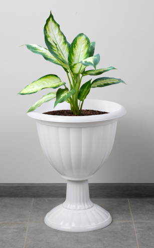 Горшок вазон на высокой ножке Жасмин 18лит Белый М-1392 (D-35см)