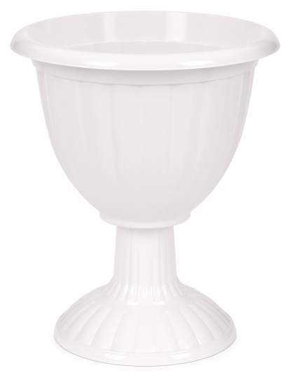 Горшок вазон на высокой ножке Жасмин 18лит Белый М-1392 (D-35см)