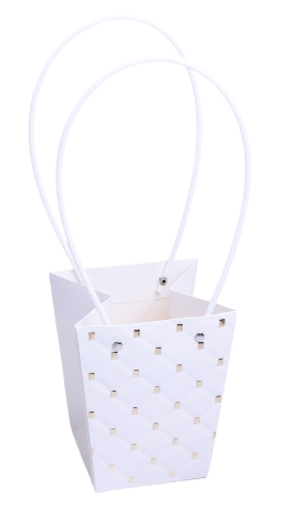 Сумочка для горшечных цветов 130*95*155мм Трапеция 3D Белая