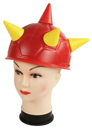 Каска красная с желтыми рогами 329563