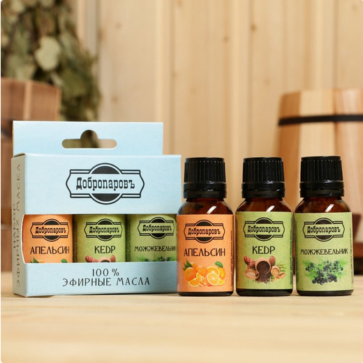 Набор эфирных масел Добропаровъ 3шт*17мл Апельсин+Кедр+Можжевельник Арт-3803510