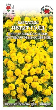 Цветы Бархатцы Петит Голд ЦВ/П (СОТКА) 0,2гр однолетник 20-30см Цветы Бархатцы Петит Голд ЦВ/П (СОТКА) 0,2гр однолетник 20-30см