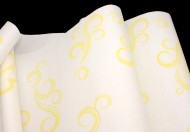 Бумага крафт Европа завитки желтый на белом 70см*8,5м